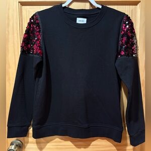 DKNY Women’s Black Pink Sequin Long Sleeve Everywhere Sweatshirt XS